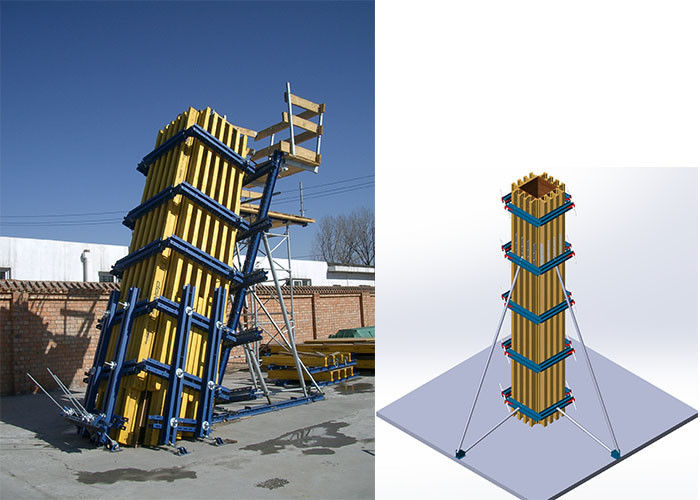 Concrete System Column Formwork With Standard Timber Beam H20 And Steel Waler
